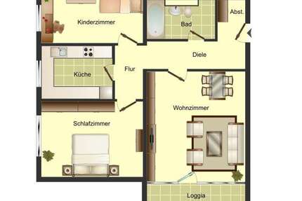 Wohnung Köln Ostheim - 3 Zimmer, 76 m&sup2;, 899&euro; | Angebot:27485596