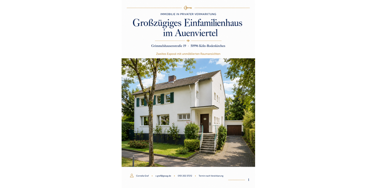 Einfamilienhaus Köln Rodenkirchen - 7 Zimmer, 215 m&sup2;, 2.300.000&euro; | Angebot:26777727