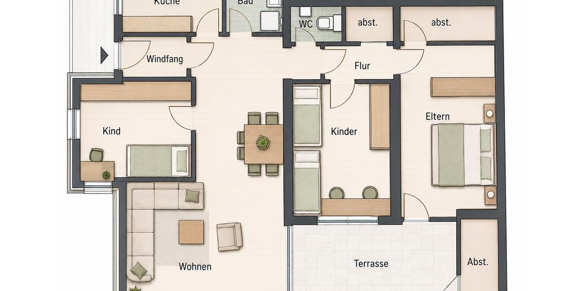Terrassenwohnung Wiehl - 4 Zimmer, 93 m&sup2;, 215.000&euro; | Angebot:27081311
