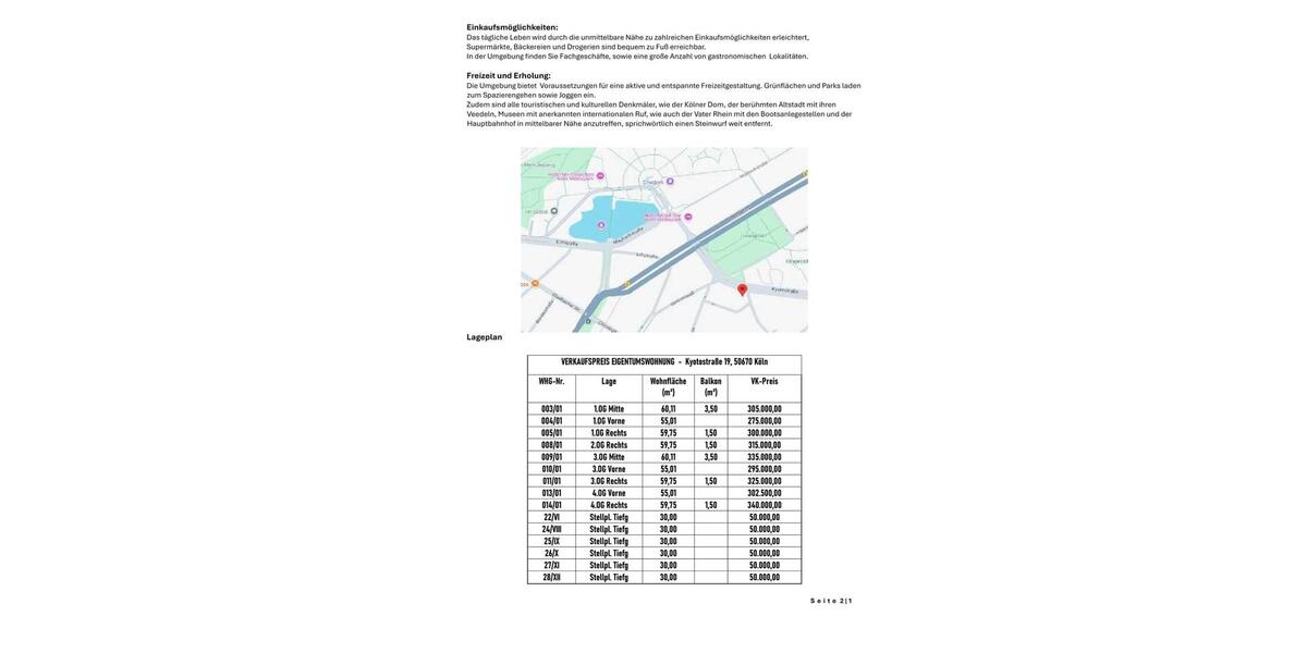 Etagenwohnung Köln Innenstadt - 2 Zimmer, 55 m&sup2;, 275.000&euro; | Angebot:27492393