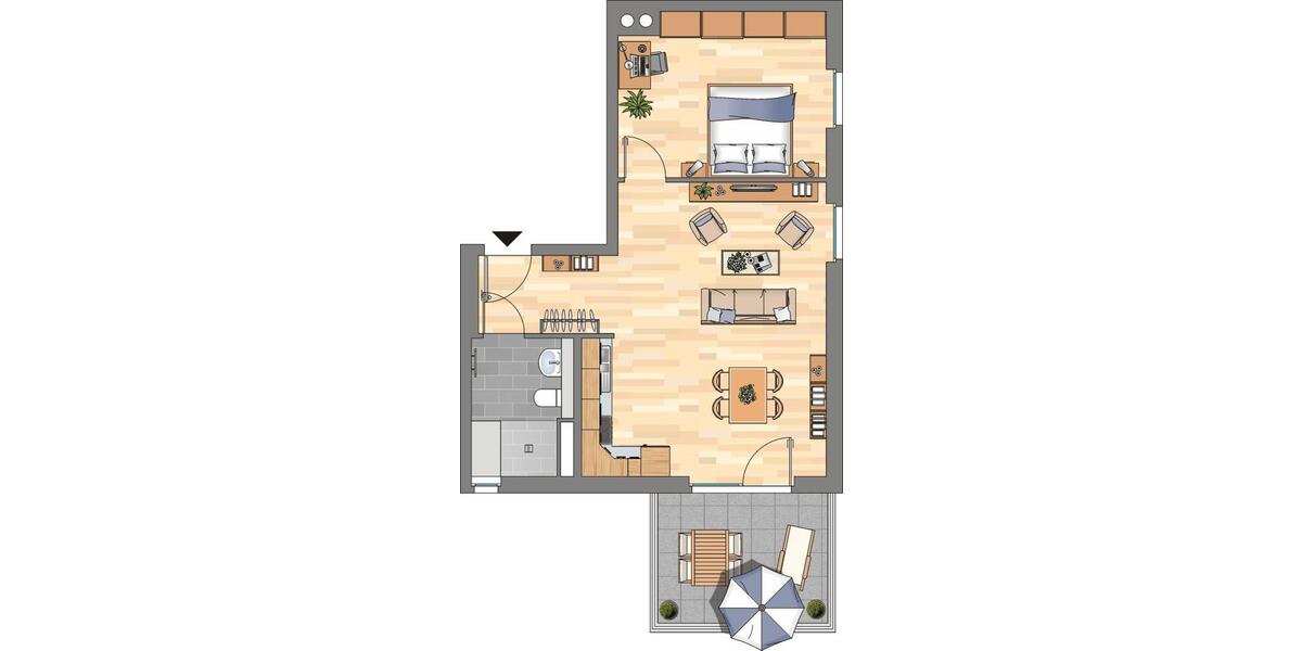 Etagenwohnung Köln Nippes - 2 Zimmer, 60 m&sup2;, 889&euro; | Angebot:10692400