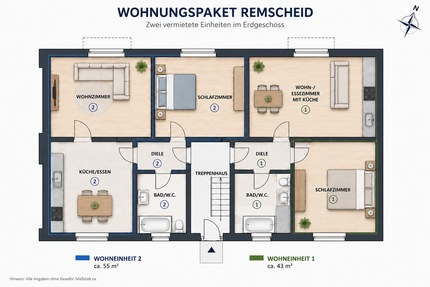Wohnung Remscheid Remscheid-Süd - 4 Zimmer, 98 m&sup2;, 198.000&euro; | Angebot:27316964