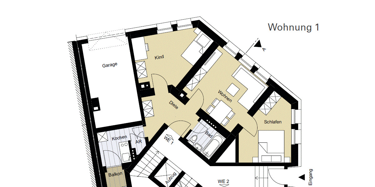 Erdgeschoßwohnung Köln Innenstadt - 3 Zimmer, 55 m&sup2;, 349.000&euro; | Angebot:9060077