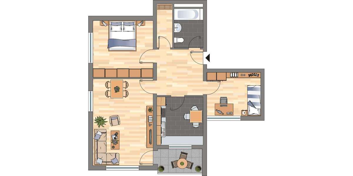 Etagenwohnung Köln Immendorf - 3 Zimmer, 76 m&sup2;, 1.046&euro; | Angebot:27457493