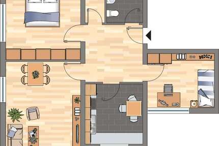 Wohnung Köln Immendorf - 3 Zimmer, 76 m&sup2;, 1.046&euro; | Angebot:27457493