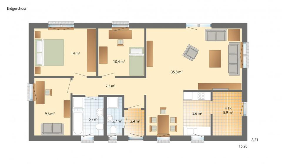 Bungalow Düsseldorf Stadtbezirk 9 - 4 Zimmer, 100 m&sup2;, 3.200&euro; | Angebot:23182620