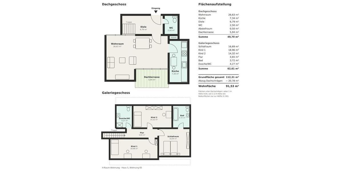 Maisonettenwohnung Bergisch Gladbach Frankenforst - 4 Zimmer, 92 m&sup2;, 369.900&euro; | Angebot:27496420