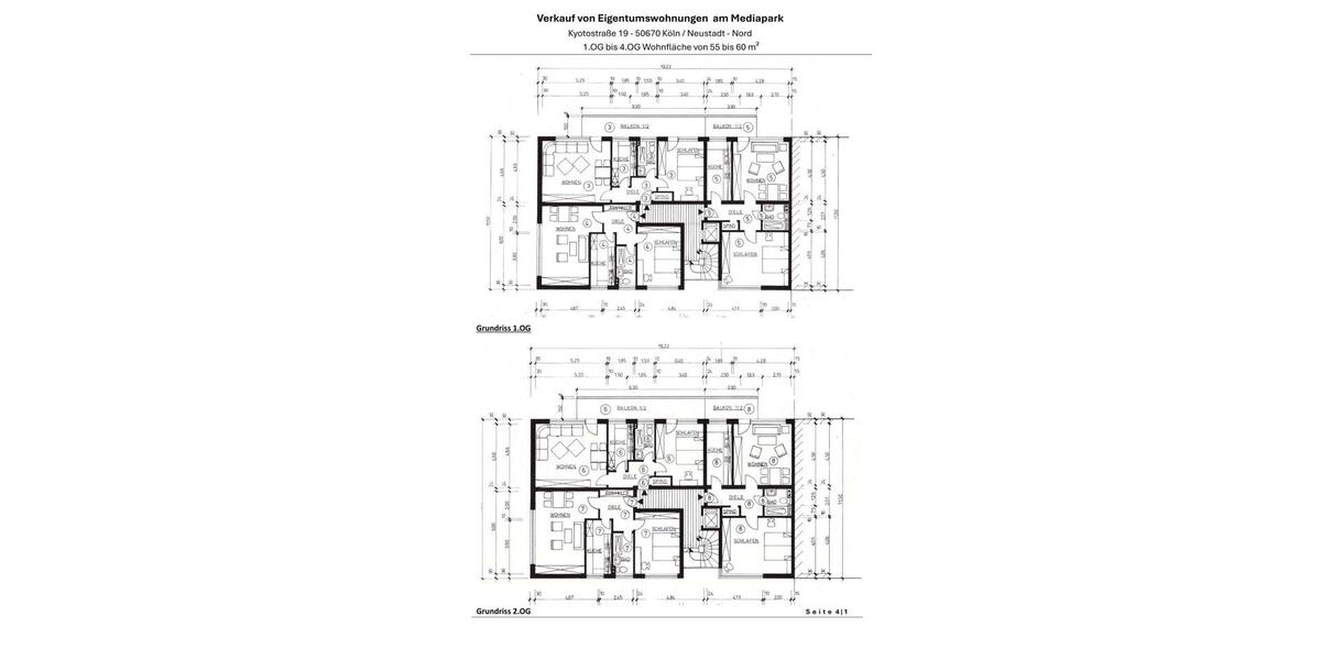 Etagenwohnung Köln Innenstadt - 2 Zimmer, 55 m&sup2;, 275.000&euro; | Angebot:27492393