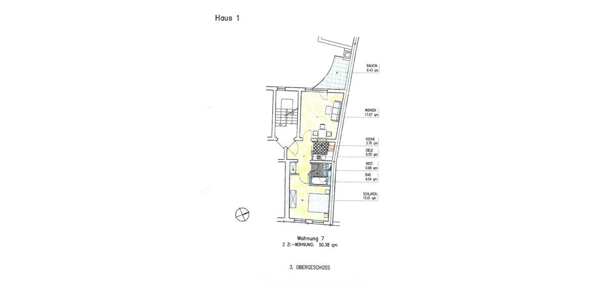 Etagenwohnung Köln Innenstadt - 2 Zimmer, 50 m&sup2;, 290.000&euro; | Angebot:27136699