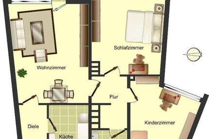 Wohnung Solingen Wald - 3 Zimmer, 68 m&sup2;, 619&euro; | Angebot:27184001