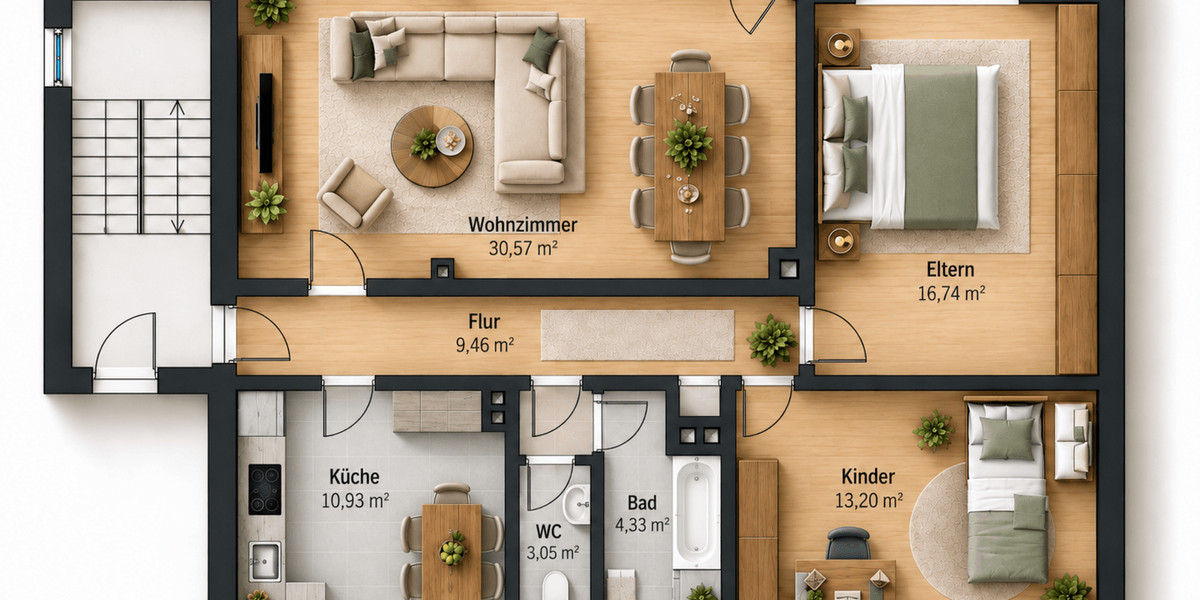 Etagenwohnung Bergisch-Gladbach Gladbach - 1 Zimmer, 91 m&sup2;, 299.000&euro; | Angebot:27488934