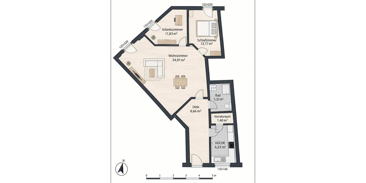 Etagenwohnung Frechen - 3 Zimmer, 83 m&sup2;, 239.000&euro; | Angebot:27474930