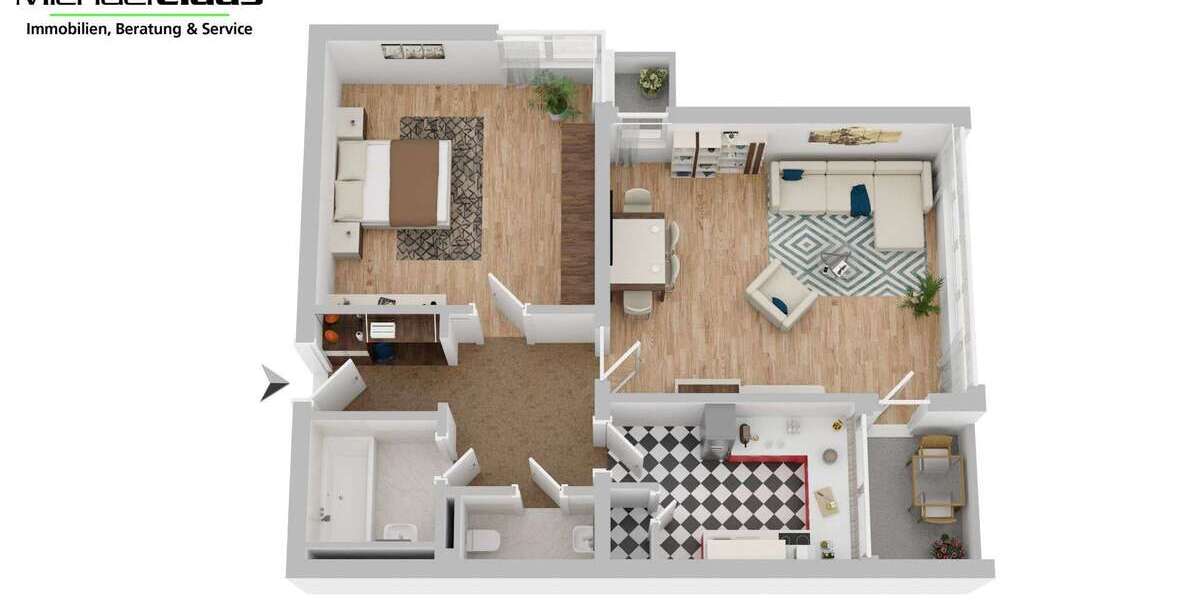 Etagenwohnung Rösrath - 2 Zimmer, 57 m&sup2;, 175.000&euro; | Angebot:27302426