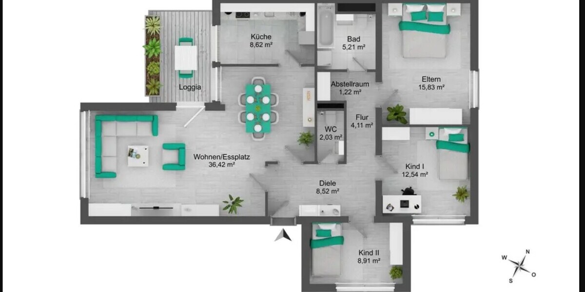 Sofort bezugsfrei! Gut geschnitten! Barrierearm! 4 Zimmer-Wohnung mit Balkon und TG-Stellplatz. - Etagenwohnung Bonn / Tannenbusch Tannenbusch | Angebot:26948123