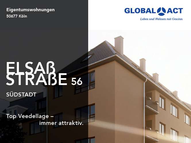 Etagenwohnung Köln Südstadt - 3 Zimmer, 40 m&sup2;, 279.000&euro; | Angebot:27247023