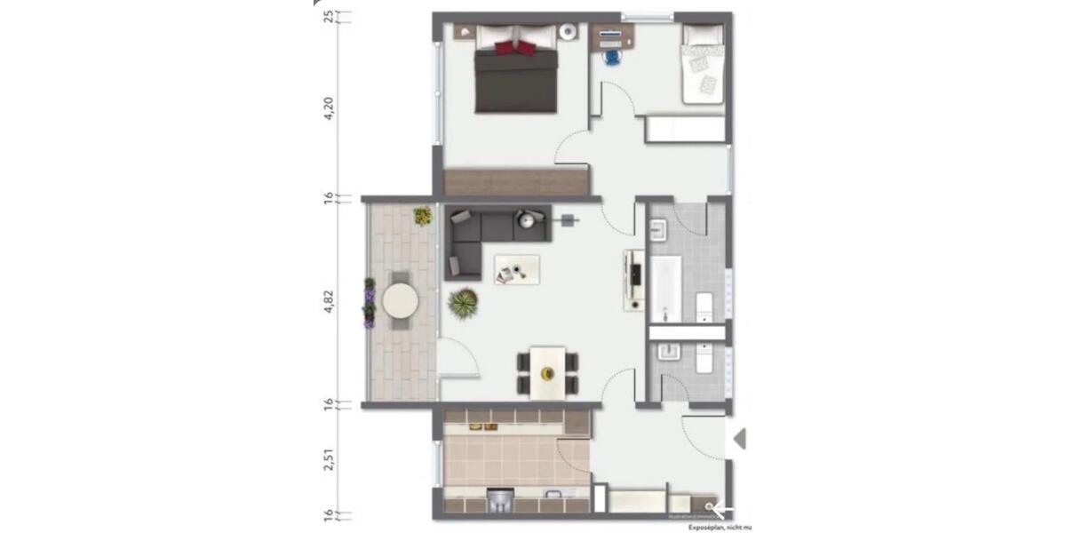 Etagenwohnung Bergisch Gladbach Gronau - 3 Zimmer, 80 m&sup2;, 269.000&euro; | Angebot:27474976