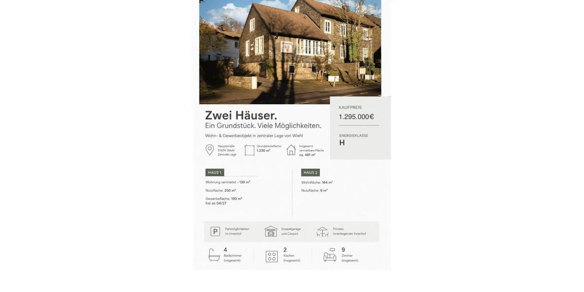 Einfamilienhaus Wiehl - 9 Zimmer, 295 m&sup2;, 1.295.000&euro; | Angebot:27244443