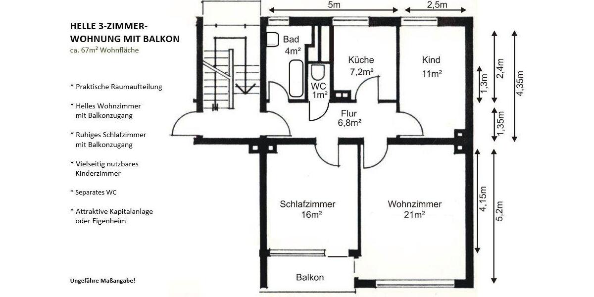 Etagenwohnung Köln Porz - 3 Zimmer, 67 m&sup2;, 259.000&euro; | Angebot:27161530